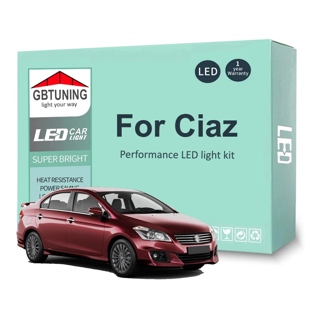 10-Piece LED Interior Light Kit for Suzuki Ciaz - Canbus Error-Free Bulbs | AUTOKITSHOP