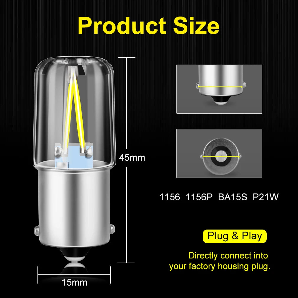 Super Bright COB P21W BA15S 1156 1157 BAY15D P21/5W Led Bulbs Car Turn Signal Lamp Auto Re
