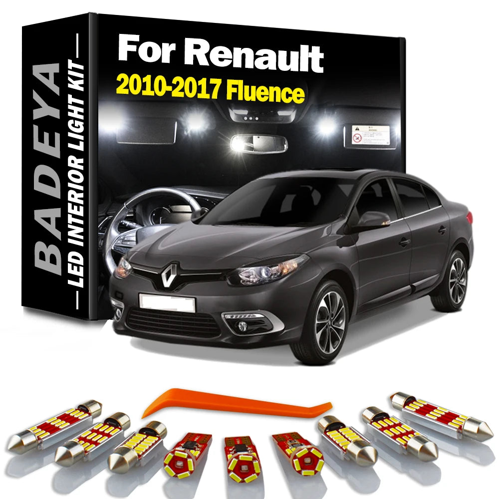 12-Piece LED Interior Light Kit for Renault 2014-2017 - Canbus Error-Free Interior Bulbs