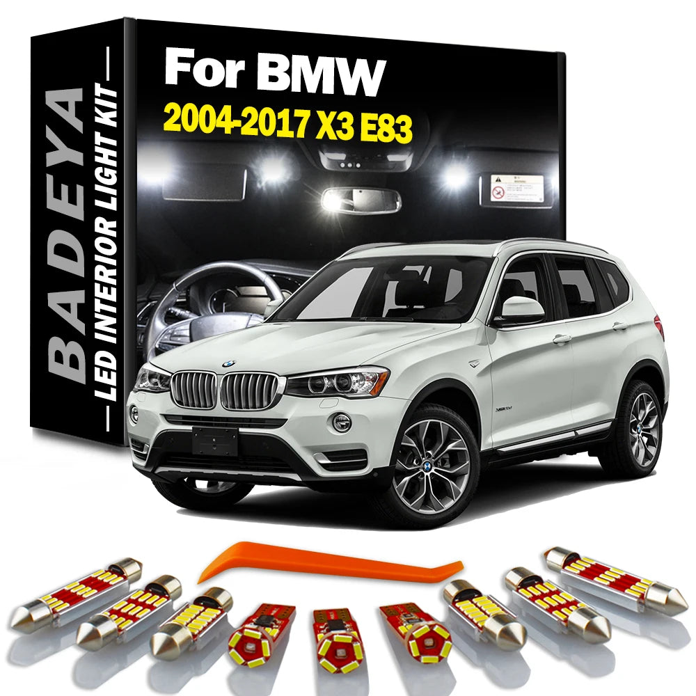 BADEYA Canbus Auto Accessories LED Interior Light Kit For 2004-2016 2017 BMW X3 E83 Map Do