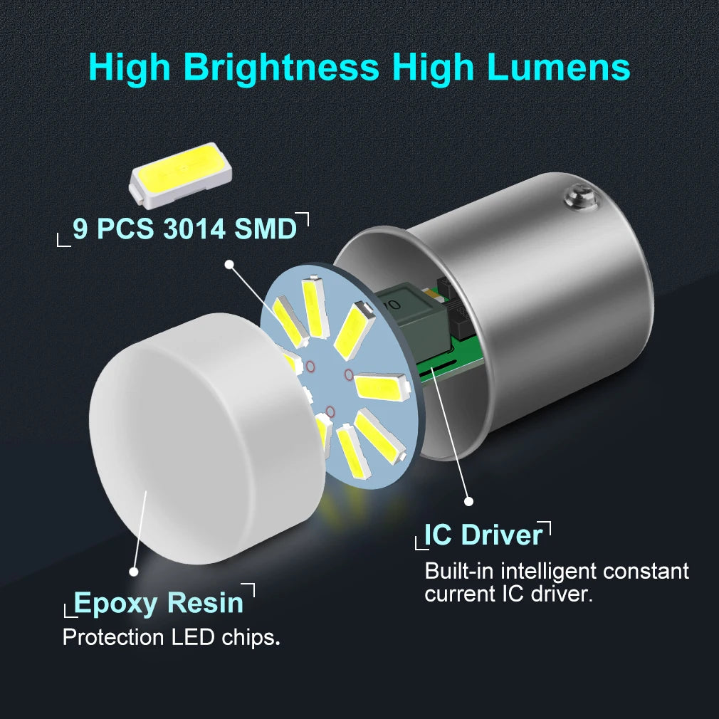 P21W P21 5W LED Bulb 1156 1157 BA15S BAY15D Led Car Signal Lamp R5W R10W DRL Daytime Runni
