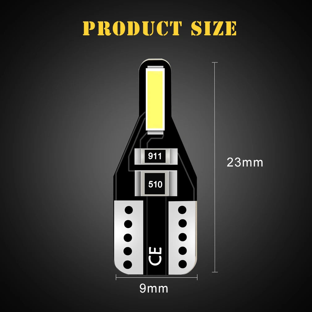 10-Piece LED Interior Light Kit for W5W T10 - Canbus Error-Free Interior Bulbs