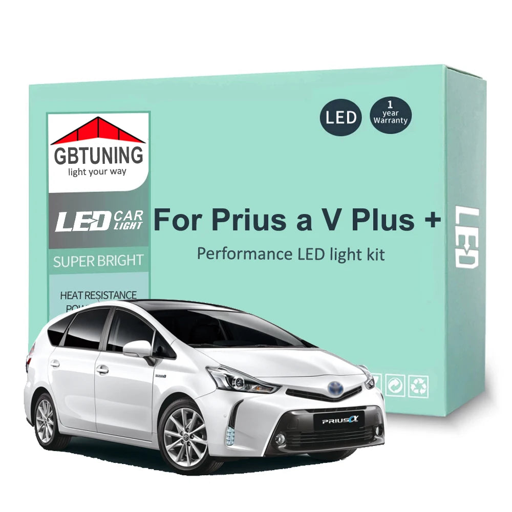 12-Piece LED Interior Light Kit for Toyota Prius A V Plus - Canbus Error-Free Bulbs | AUTOKITSHOP