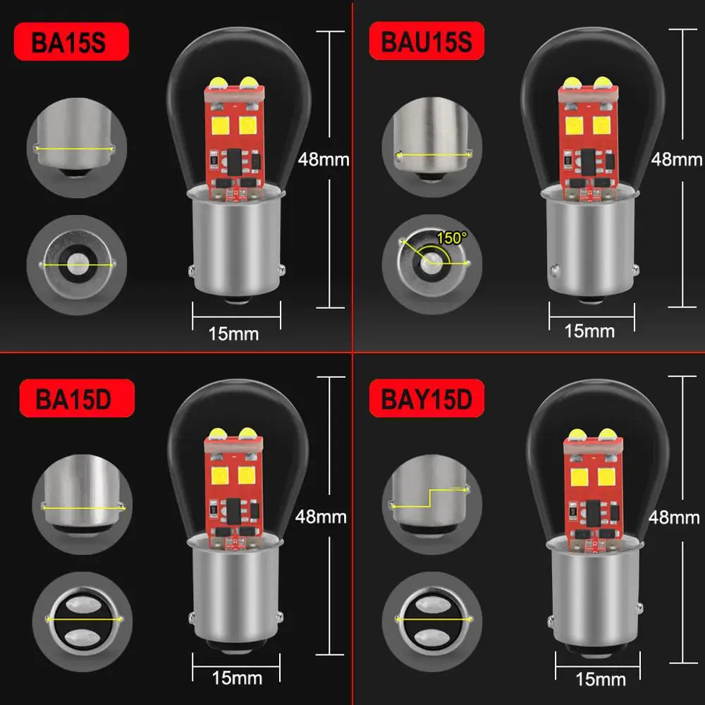 1156 BA15S P21W Led Bulbs 1157 BAY15D P21/5W Led BA15D BAU15S PY21W Ampoule Car Turn Signa