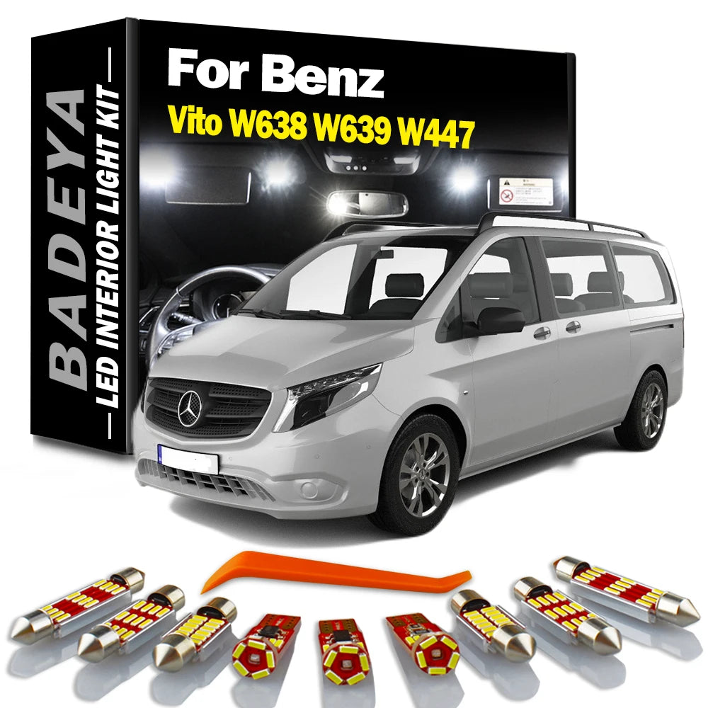 BADEYA Canbus LED Interior Dome Map Light Kit For Mercedes Benz Vito W638 W639 W447 1996-2