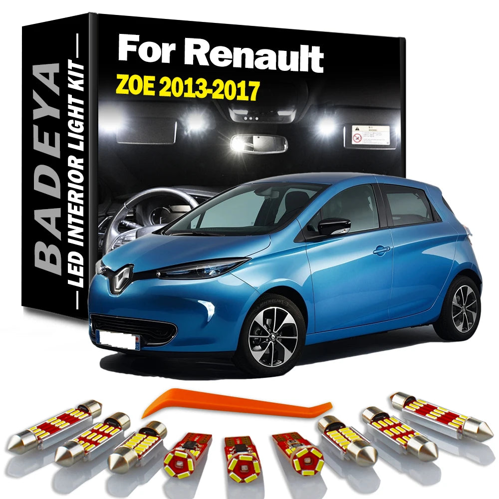 9-Piece LED Interior Light Kit for Renault - Canbus Error-Free Interior Bulbs