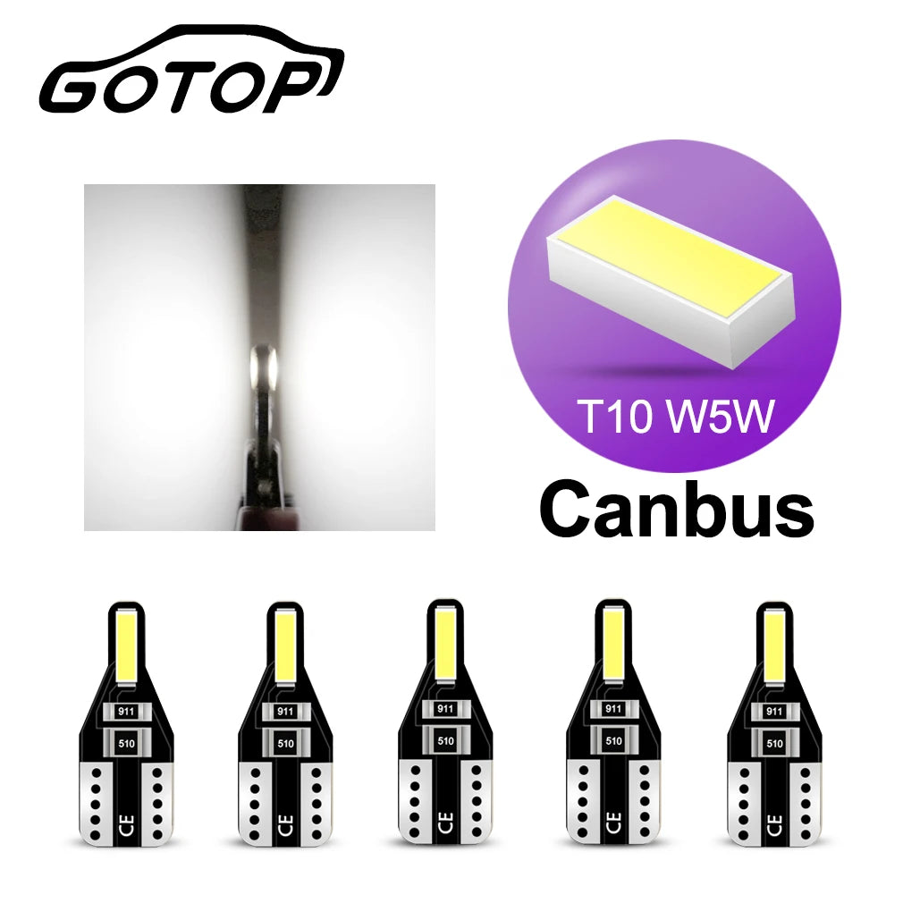 T10 W5W LED Light Bulb 360° Car Signal Light Reading Light Canbus NO Error 194 168 Auto La