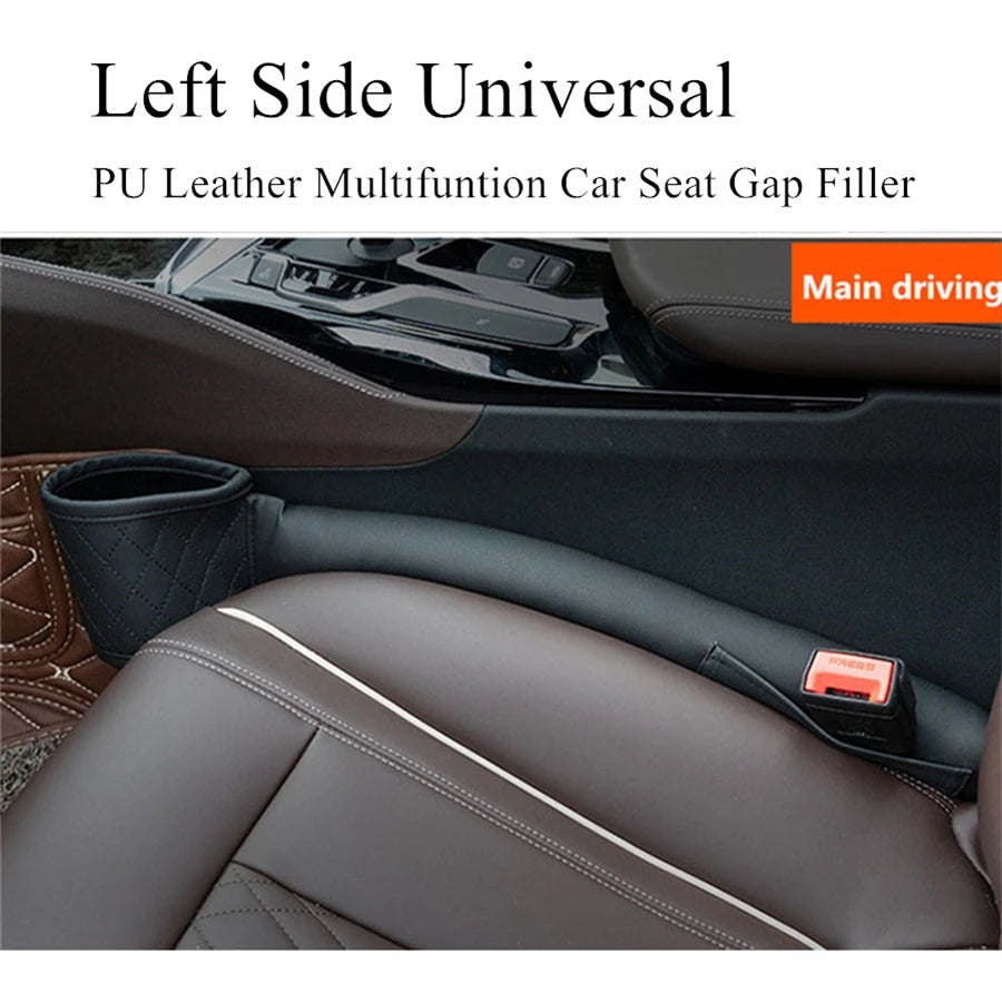 Pair PU Leather Car Seat Gap Filler Pockets Organizers Leak Stop Pad Soft Pad