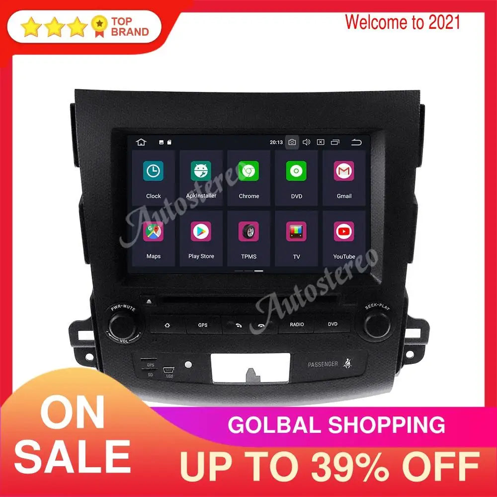 Android 9 Car DVD Player For Mitsubishi Outlander 2006-2012 Headunit Auto Radio Stereo Tap