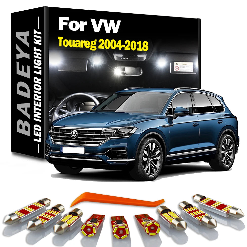 BADEYA LED Interior Map Door Footwell Light Kit For VW Touareg 2004 - 2010 2011 2012 2013