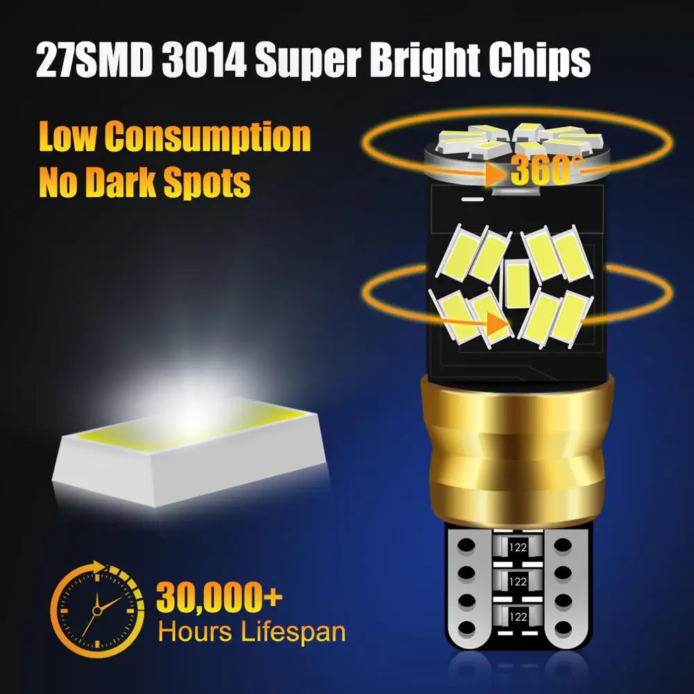 2-Piece LED Interior Light Kit for W5W T10 - Canbus Error-Free Interior Bulbs