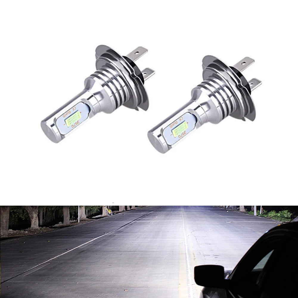 2Pcs H7 LED Headlight Bulbs SH1 H3 H11 H4 H6 20000LM 12V 6000K Auto LED Headlamp IP68 Conversion Hi/Lo Beam Kit Driving Light