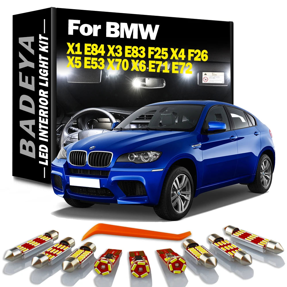 BADEYA Canbus LED Interior Reading Trunk Light Kit For BMW X1 E84 X3 E83 F25 X4 F26 X5 E53