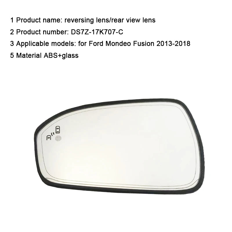 Left Rear view lens Mirror Glass for Ford Fusion 2013 2014 2015 2016 2017 2018 DS7Z17K707C