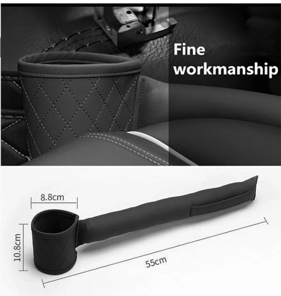 Pair PU Leather Car Seat Gap Filler Pockets Organizers Leak Stop Pad Soft Pad