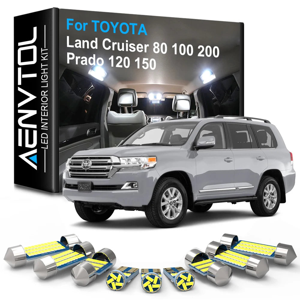 LED Interior Light Kit for Toyota Land Cruiser 200 100 80 70 Prado 150 120 90 FJ Cruiser 1990-2007 - Canbus Dome Map ...