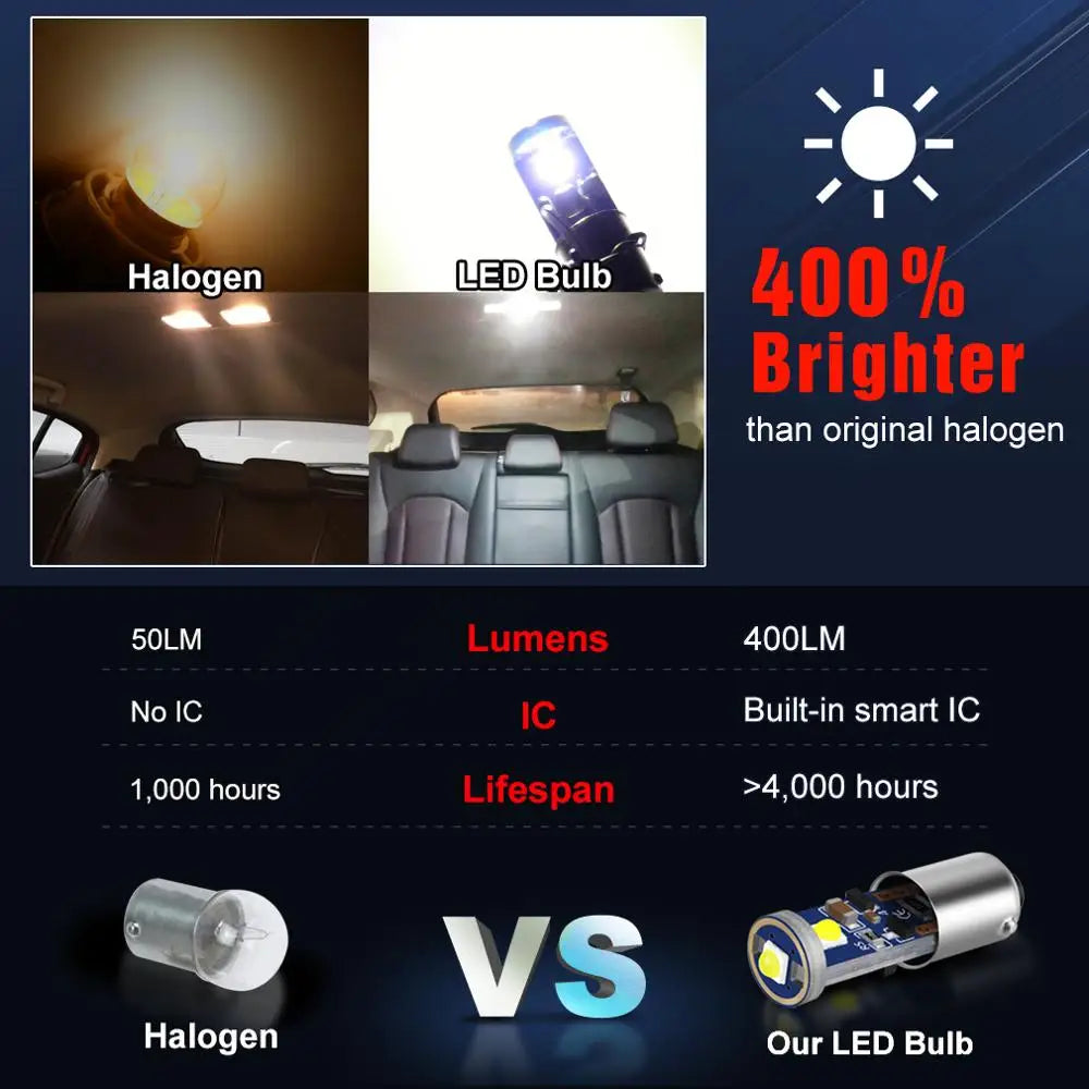 2-Piece LED Interior Light Kit for H5W T4W H6W - Canbus Error-Free Interior Bulbs