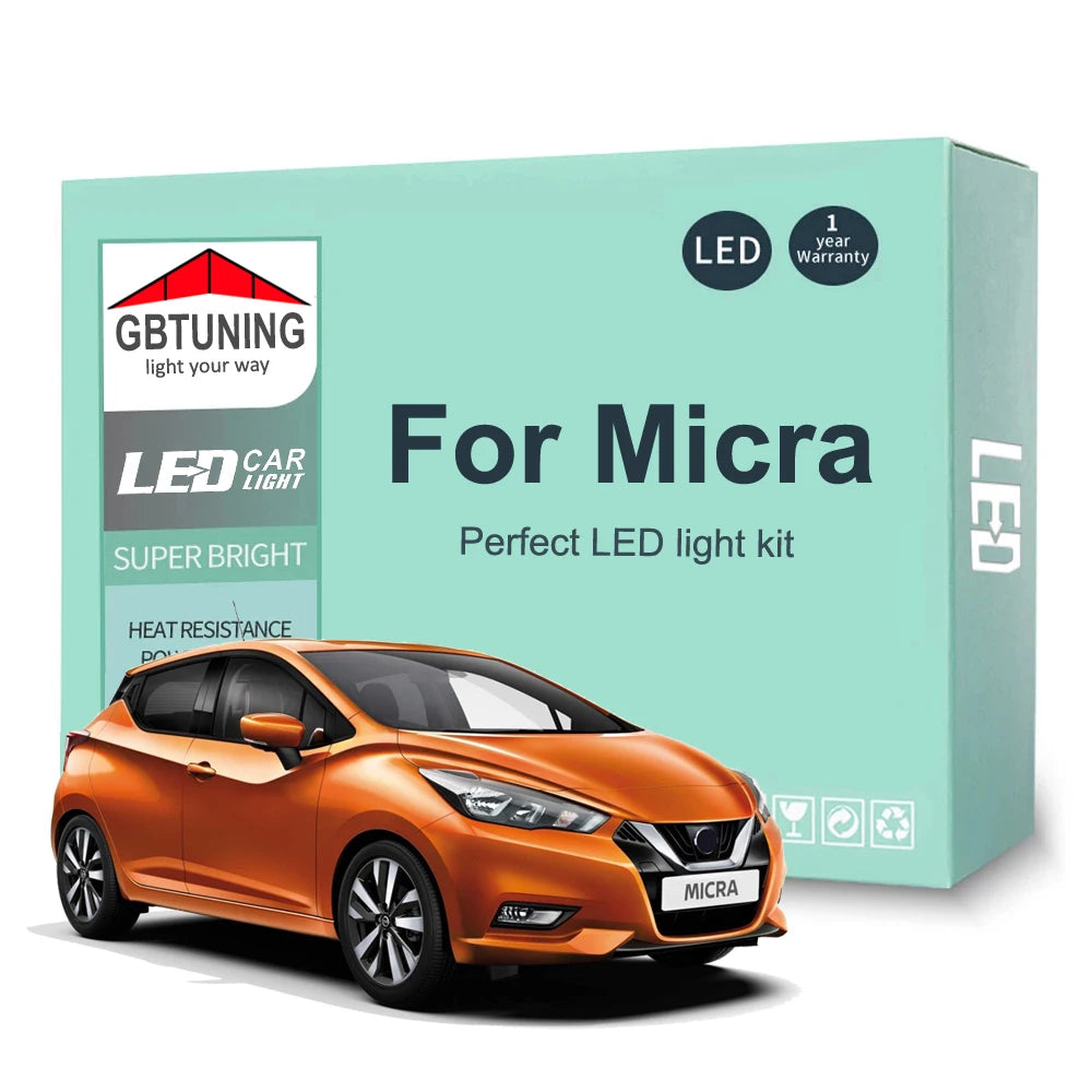 LED Interior Light Kit for Nissan Micra K11 K12 K13 K14 1993-2016 - Canbus Dome Map Door Trunk Bulbs | AUTOKITSHOP