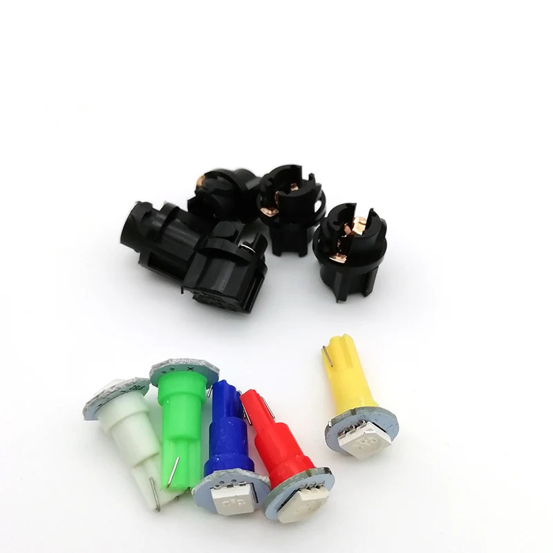 30pcs/lot 12V Car Instrument Panel Dash Light T5 Socket LED Mix Bulb 5 Kind Color