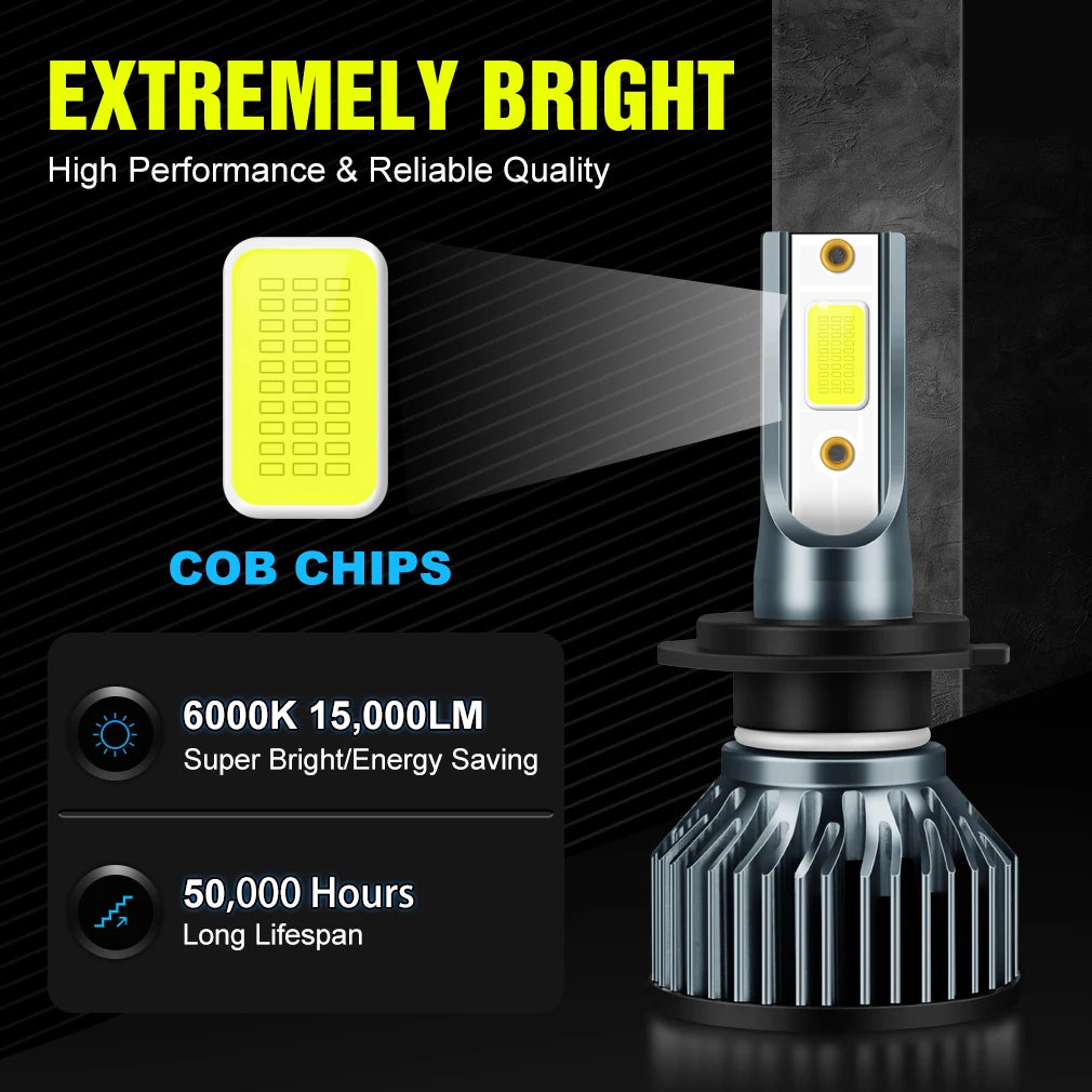 XSTORM Mini Car Headlight H1 H4 H7 LED Bulb H8 H11 9005 HB3 9006 HB4 9004 HB1 9007 HB5 H13