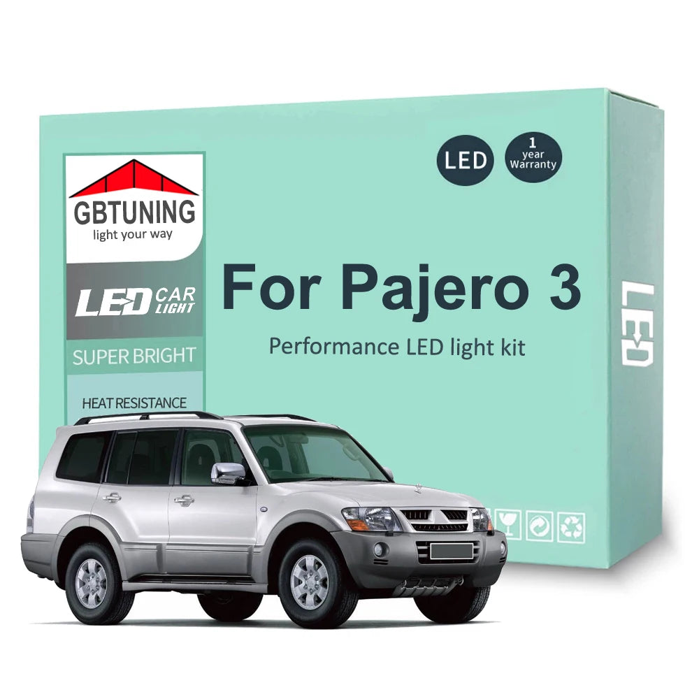 17-Piece LED Interior Light Kit for Mitsubishi Pajero 3 V60 V73 V75 V77 - Canbus Error-Free Bulbs | AUTOKITSHOP