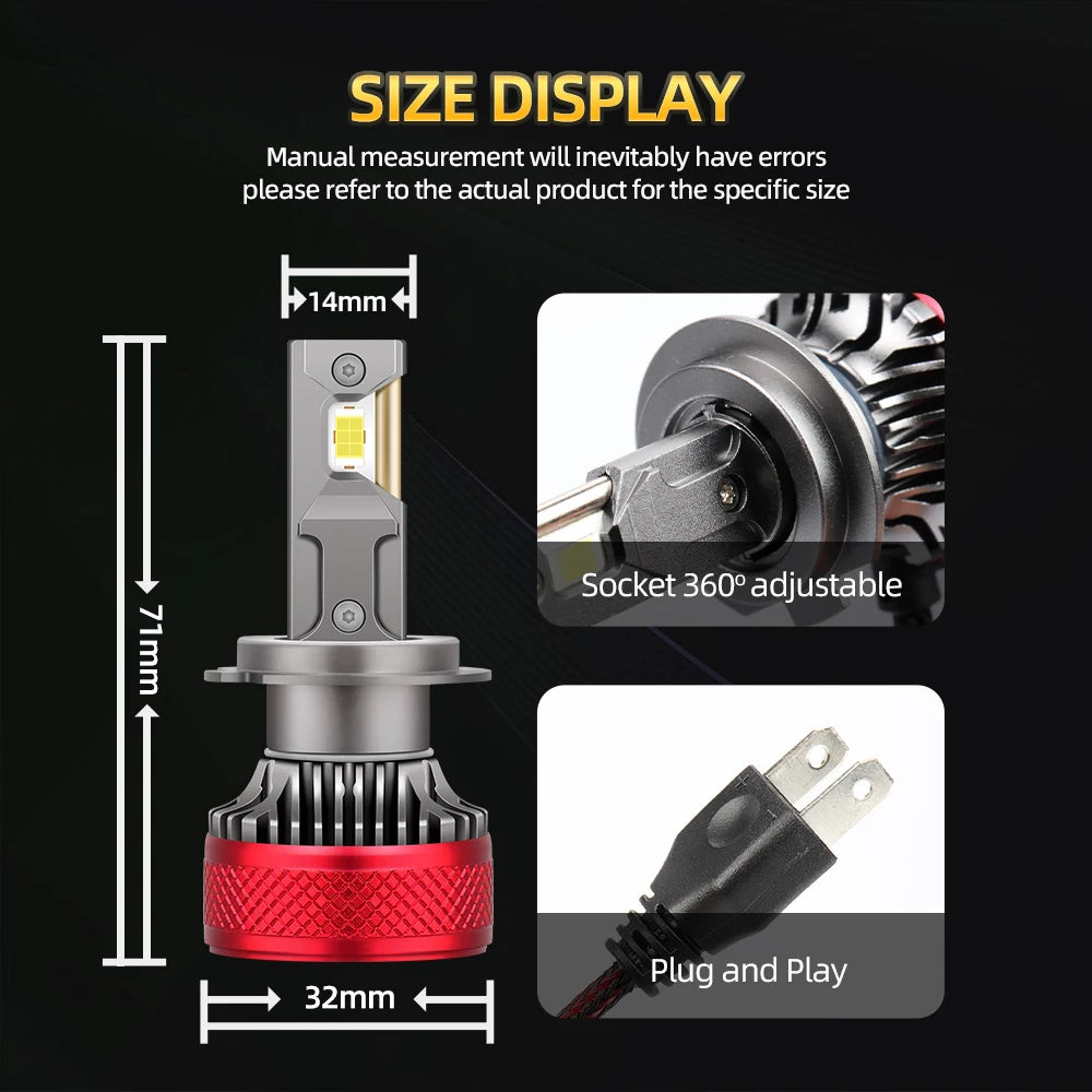 roadsun Car Products H7 LED Canbus Light 30000LM Bulbs Lamp Headlight Led H4 H11 H1 HB3 HB