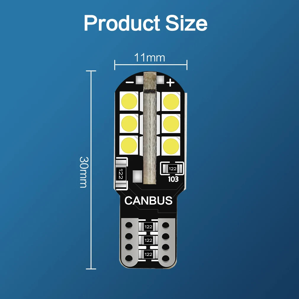 6-Piece LED Interior Light Kit for WY5W W5W T10 - Canbus Error-Free Interior Bulbs