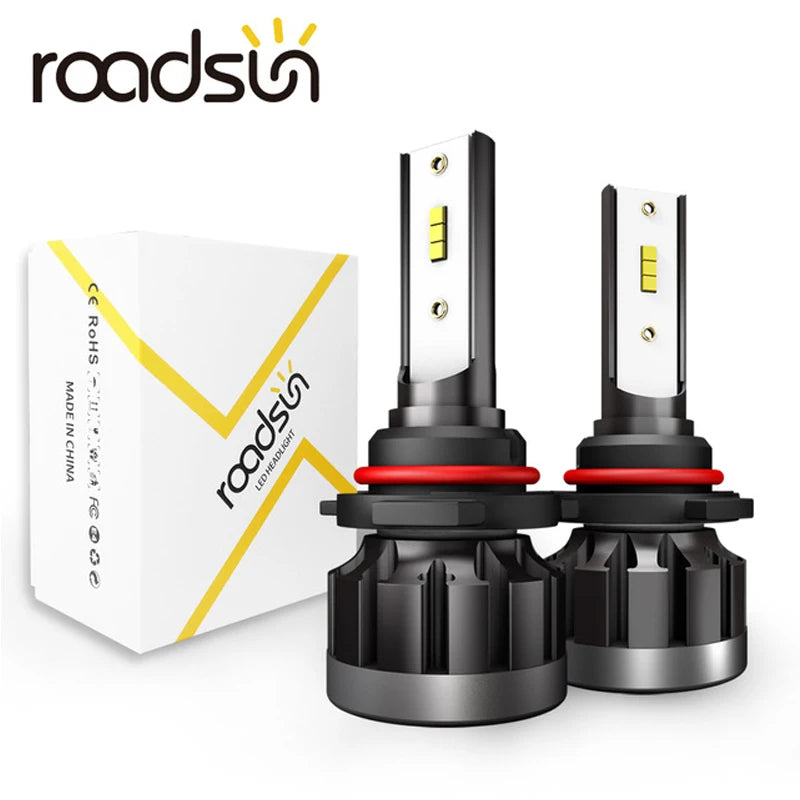 roadsun 6000K H4 LED H7 Lamps H1 HB4 H11 H9 H8 HB3 CSP Chip Car Headlight Bulbs 72W 12000L