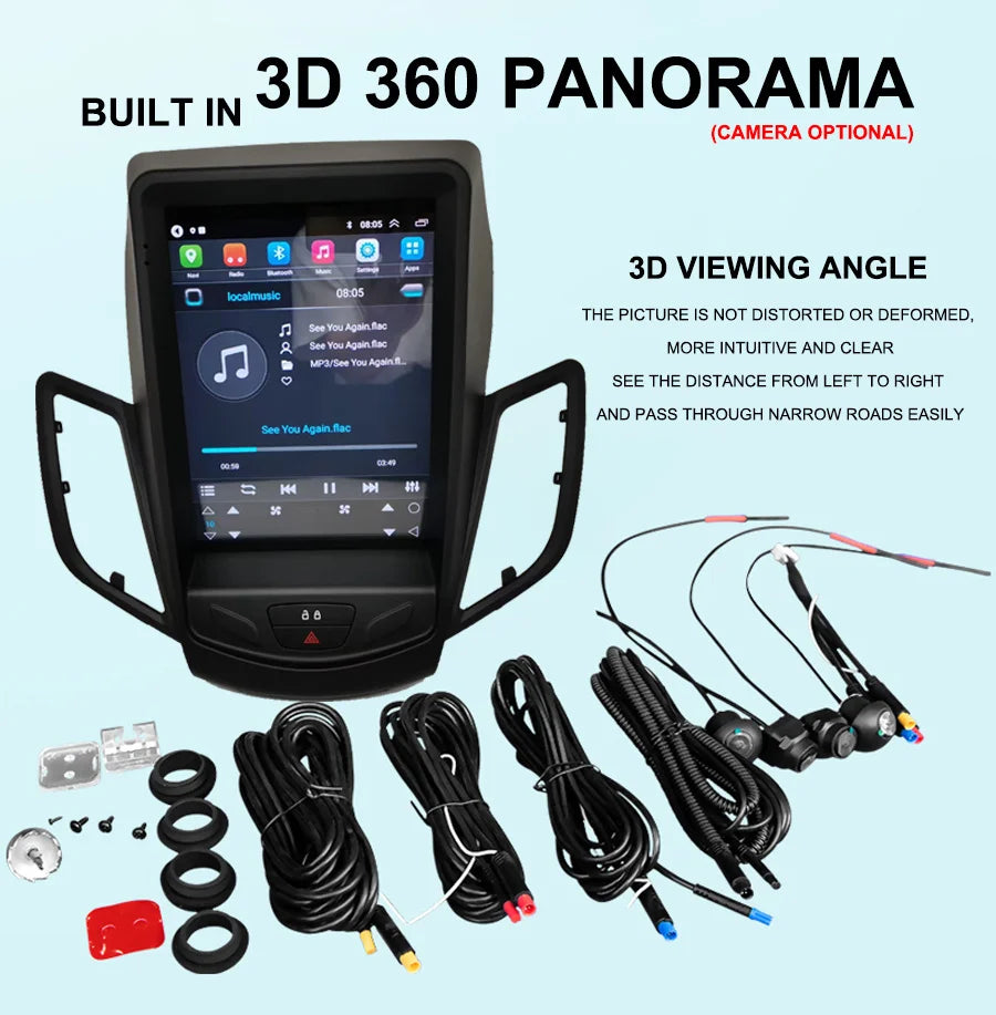 Car Radio Video Player Carplay Android 13 Screen For Ford Fiesta 2009 2011 2013 2014 2015