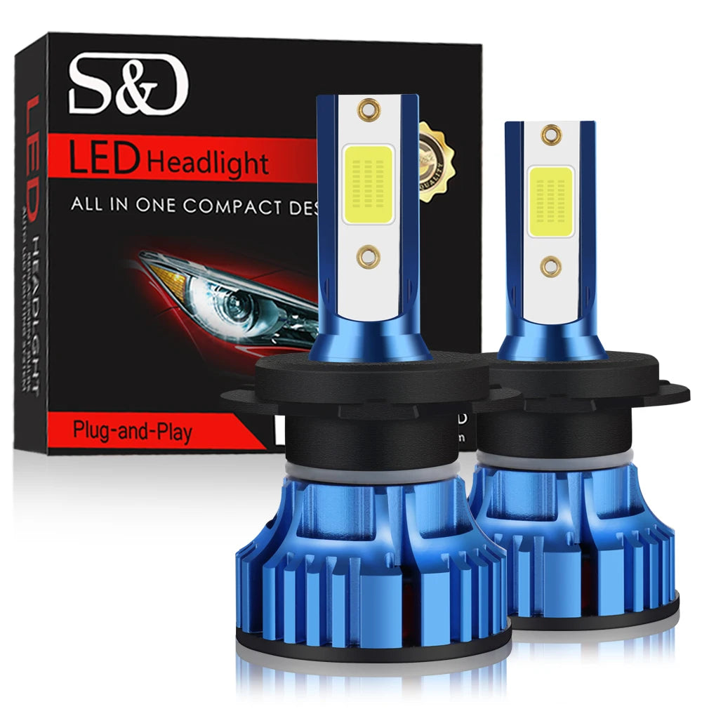 Super Bright Mini Canbus No Error COB H7 H1 H3 H4 H11 9005 HB3 9006 HB4 Car Headlight Led