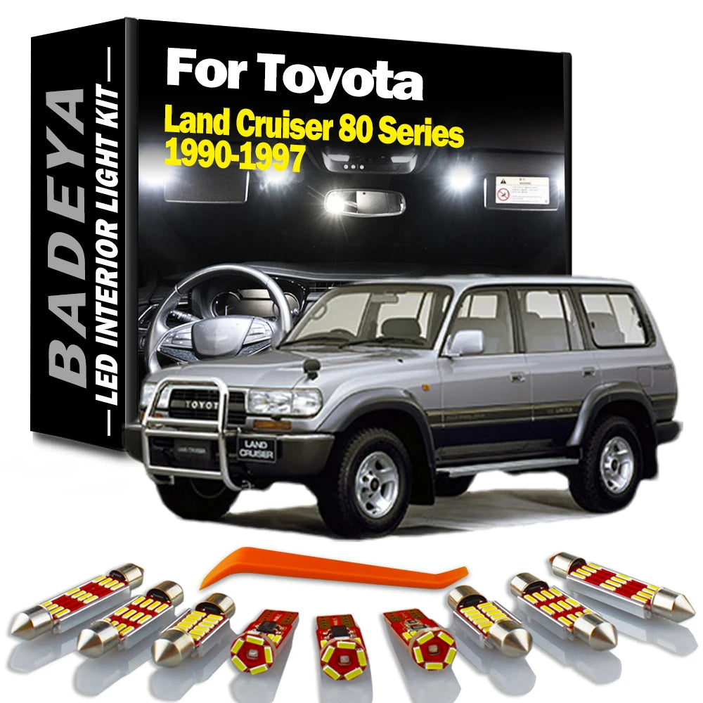 BADEYA 16X Canbus Car LED Interior Light Kit For Toyota Land Cruiser 80 Series 1990 1991 1
