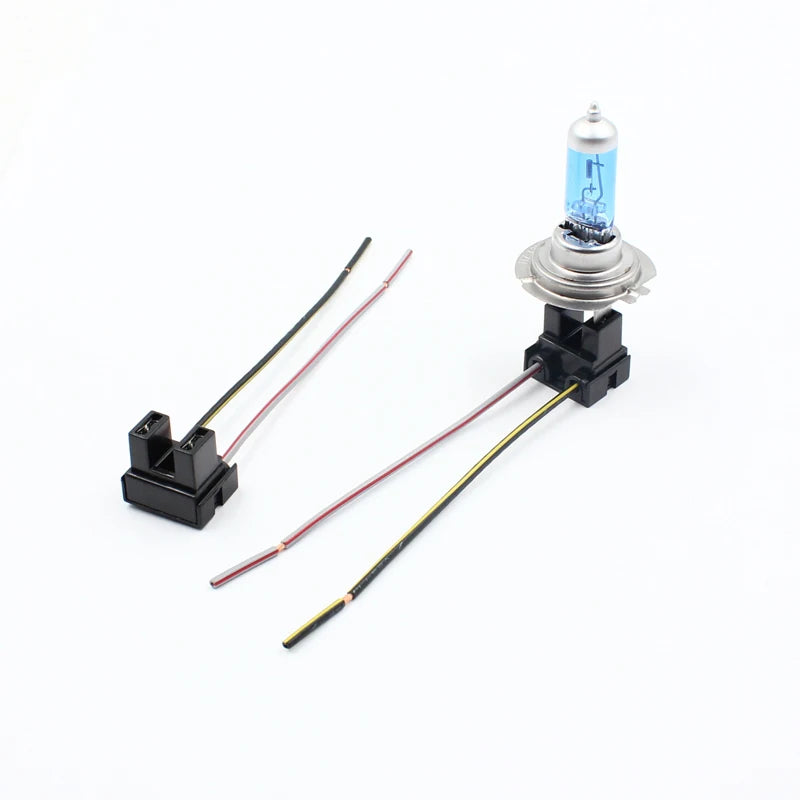 2X H7 Headlight Bulb Socket Outlet Ceramic Lamp Base Car Connector Plug Socket HID H7 Cabl