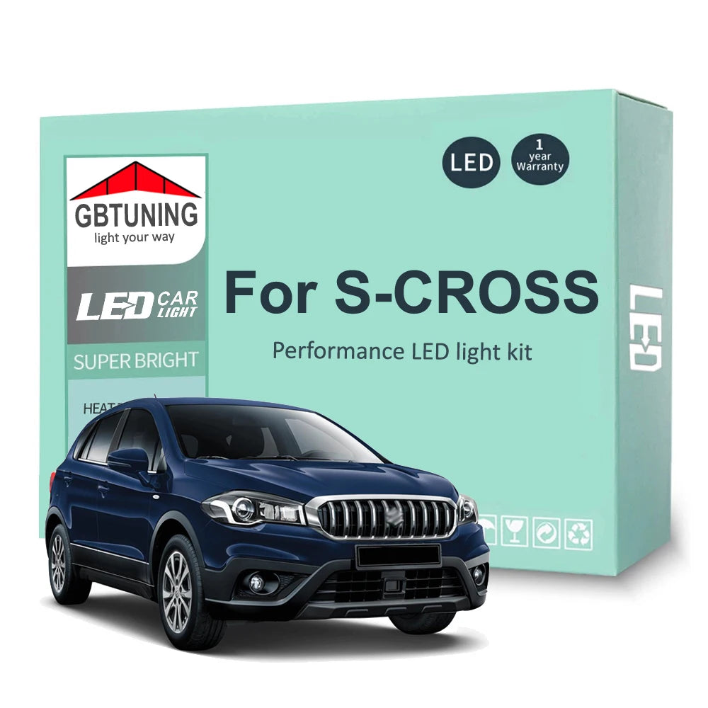 10-Piece LED Interior Light Kit for Suzuki SX4 S-CROSS 2013-2019 - Canbus Dome Map Door Trunk Bulbs | AUTOKITSHOP