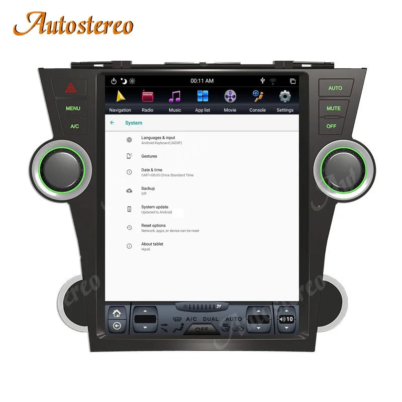 Carplay Android Car GPS Navigation For Toyota Highlander 2007-2013 Tesla Style Auto Radio