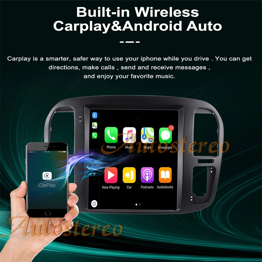 Carplay 12.1 Auto Stero For Lexus LX470 1992-2002 Tesla Style Android 13 Car GPS Navigatio