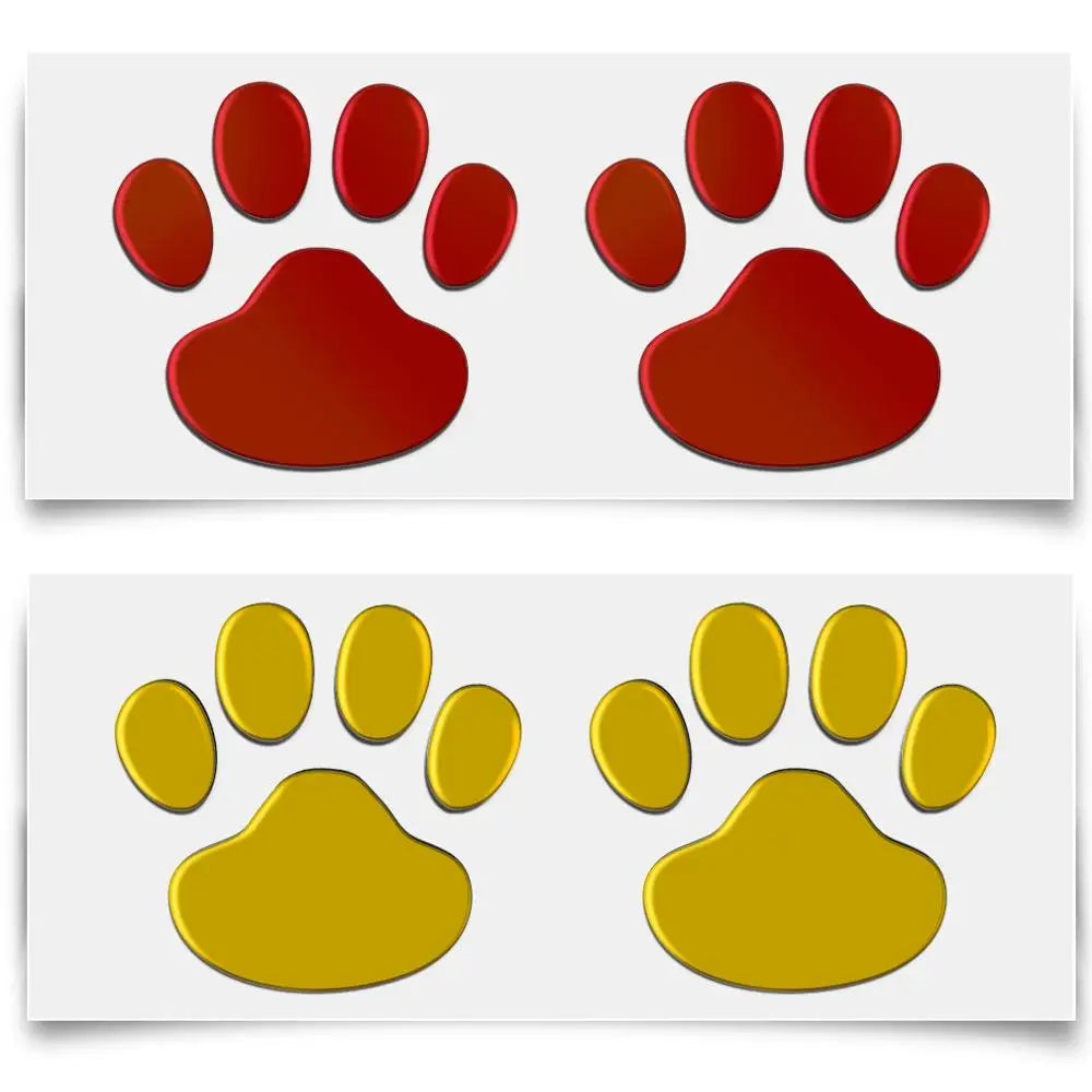1pair/set 3D Stickers Paw Animal Dog Cat Cool Design Bear Foot Prints Footprint Decal Car