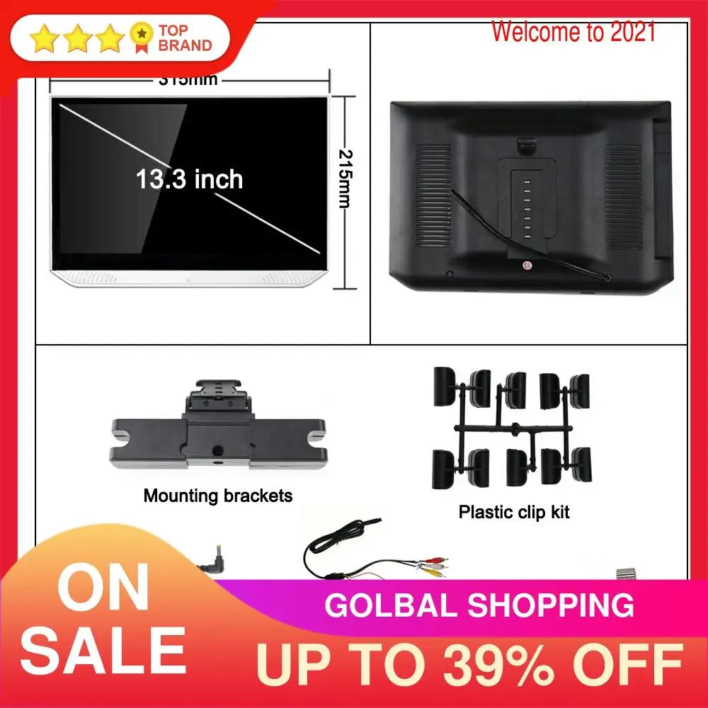 13.3 Inch Android 11.0 Car Headrest Monitor 1920*1080 HD 1080P Video Touch Screen WIFI/Blu