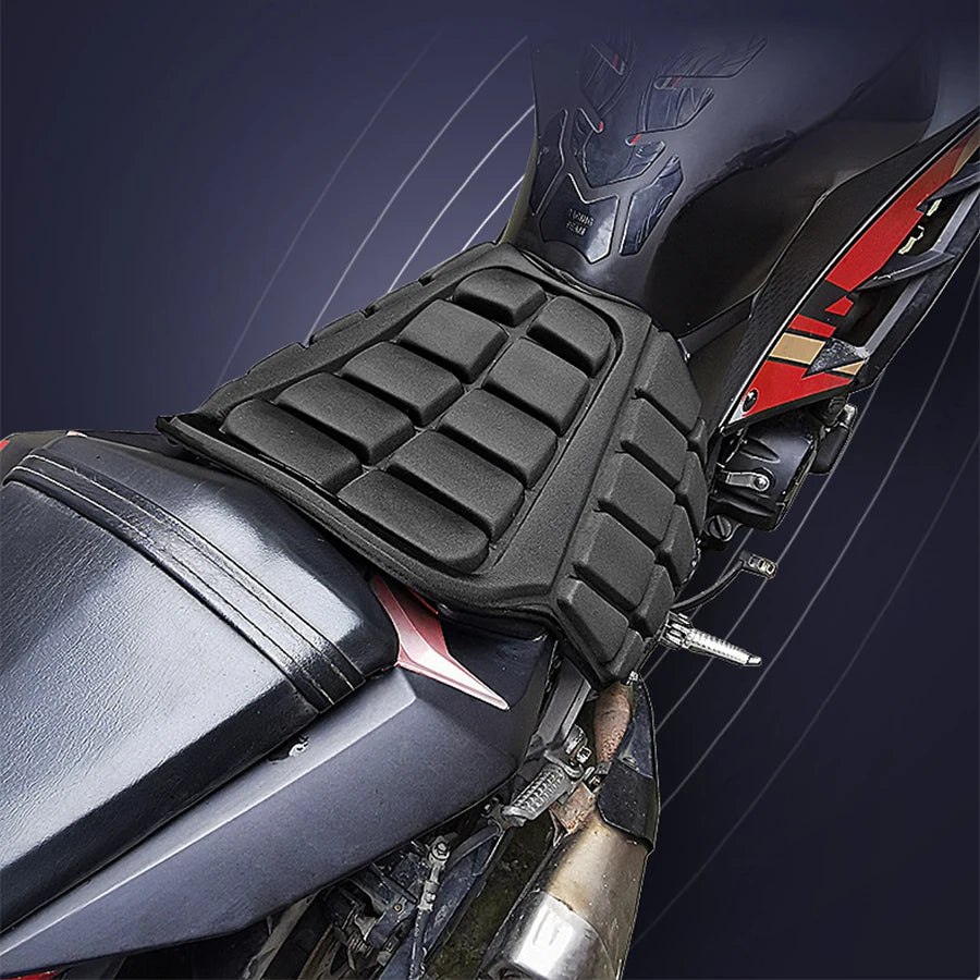 Universal Motorcycle Driver Seat Cushion Air Seat Pad Cover Removable Black