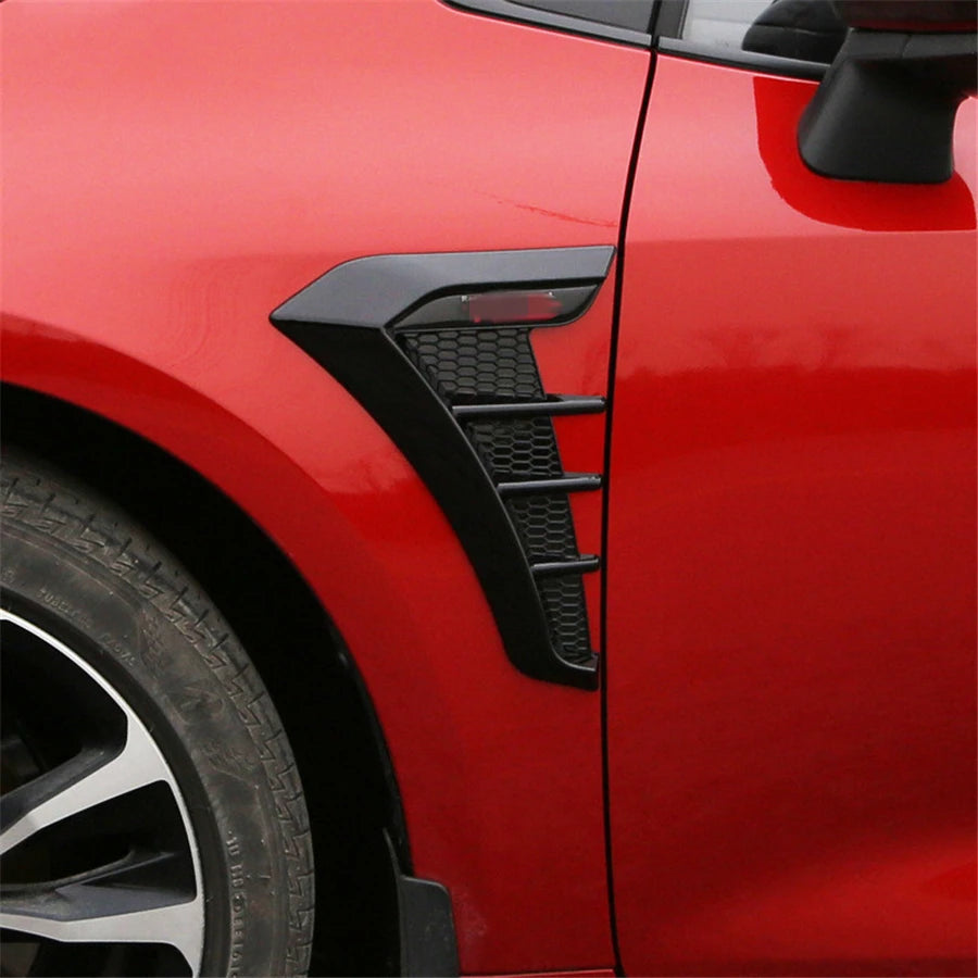 Universal Car Fender Side Intake Air Wing Grille Vent Cover Trim Gloss Black 2PIECES