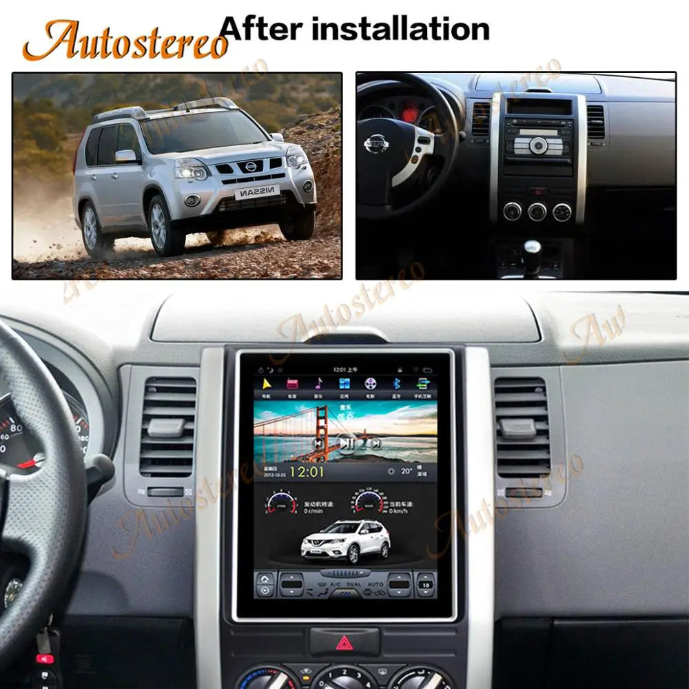 Carplay Android 13 For NISSAN X-TRAIL Qashqai 2007-2014 Tesla Style Car GPS Navigation Mul