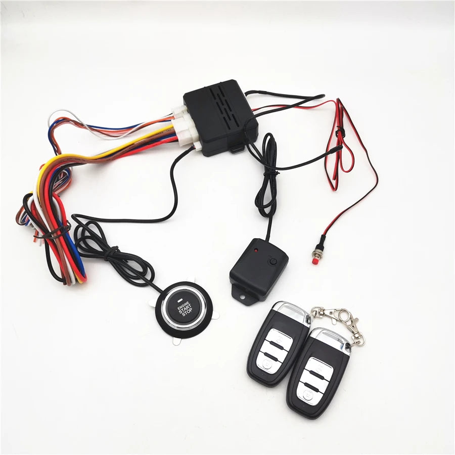 Car SUV One Key Remote Start System Ignition Engine Start Button Vibration Alarm