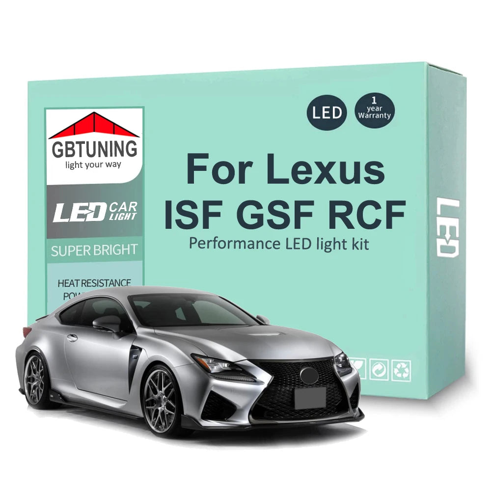 LED Interior Light Kit for Lexus F Series IS-F GS-F RC-F ISF GSF RCF 2007-2016 - Canbus Dome Map Door Trunk Bulbs | A...