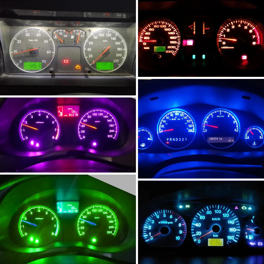 10-Piece LED Interior Light Kit for W3W W1 T5 - Canbus Error-Free Interior Bulbs