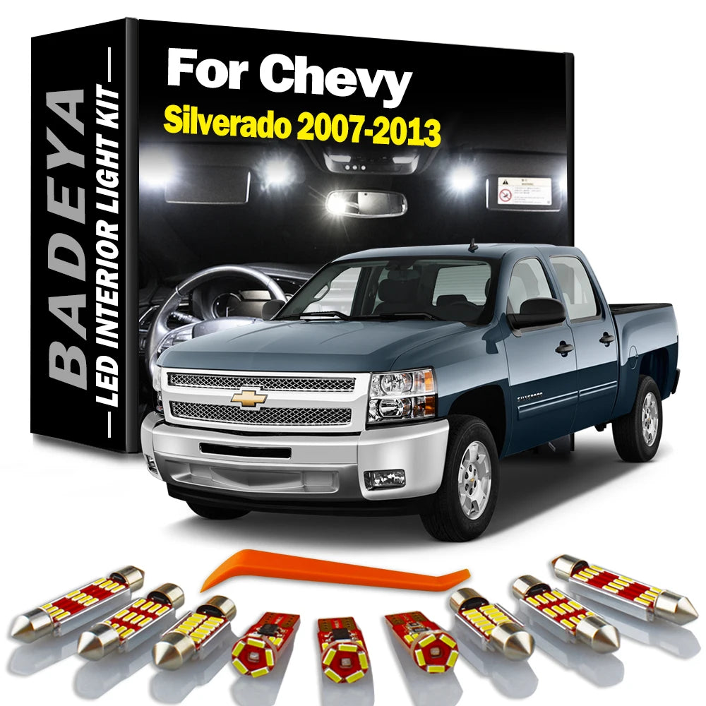 13-Piece LED Interior Light Kit for Chevrolet 2007-2010 - Canbus Error-Free Interior Bulbs