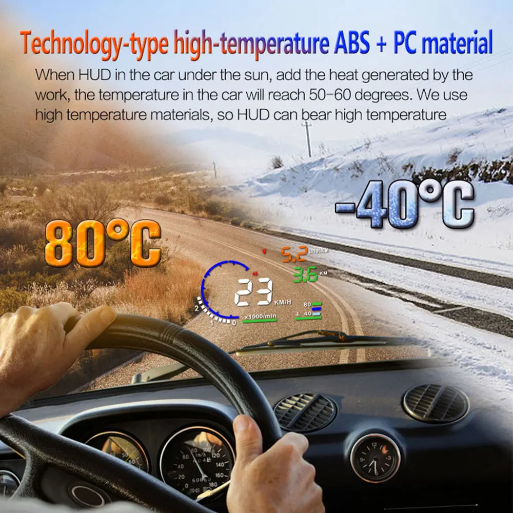 AD Digital Car OBD HUD A8 Head Up Display AUTO HUD OBD Reflect Windshield Screen Projector LED S - Automotive LED Light