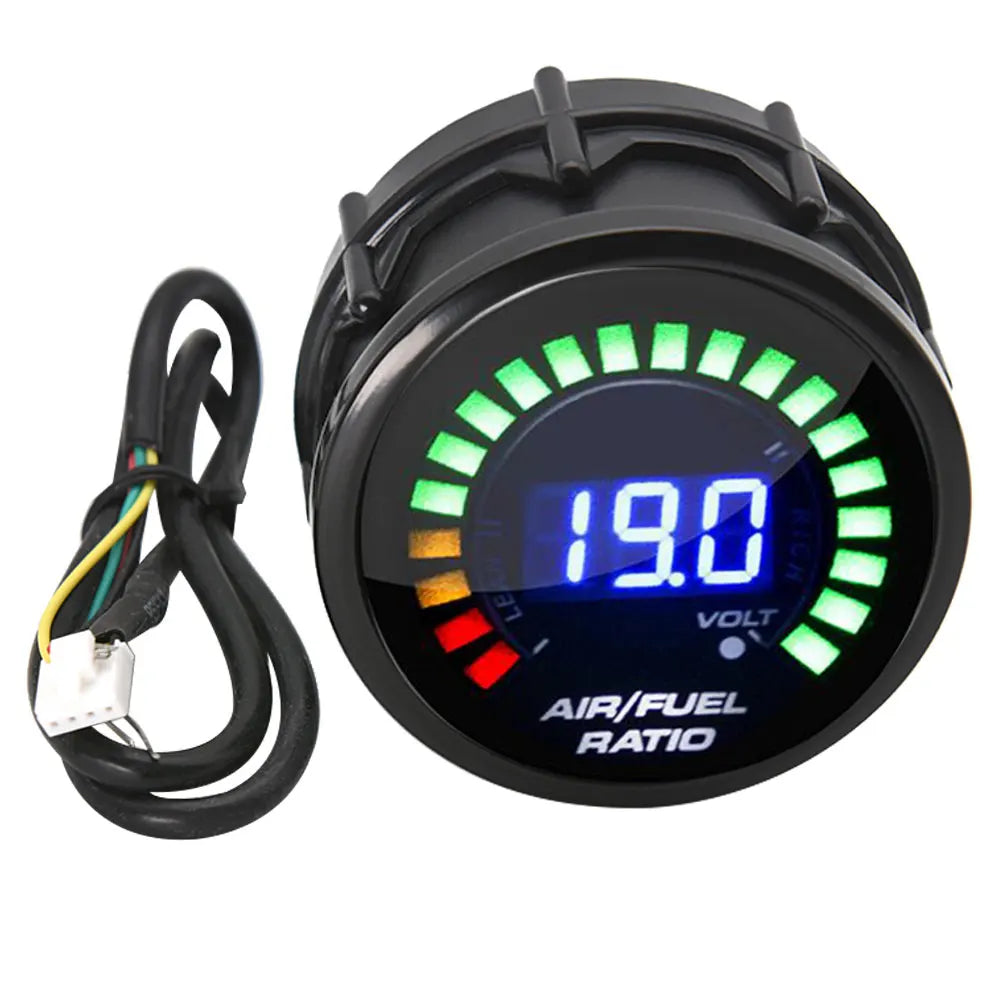 ADQ Digital 52mm Air Fuel Ratio Gauge LED Digital Display With Narrowband O2 Oxygen Sensor 06J90 - Automotive LED Light