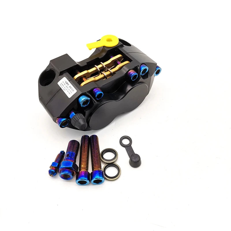 Motorcycle Black CNC Brake Caliper Brake Pump 82 Mm Assembly 4 Piston Radial