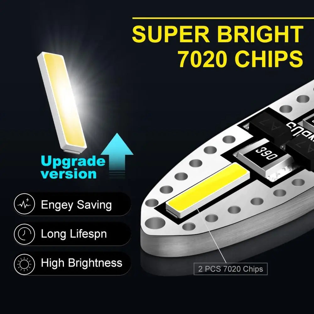 T10 W5W Canbus No Error 168 194 LED Bulb 6000K White Car Interior Lights 7020 Chips Auto C