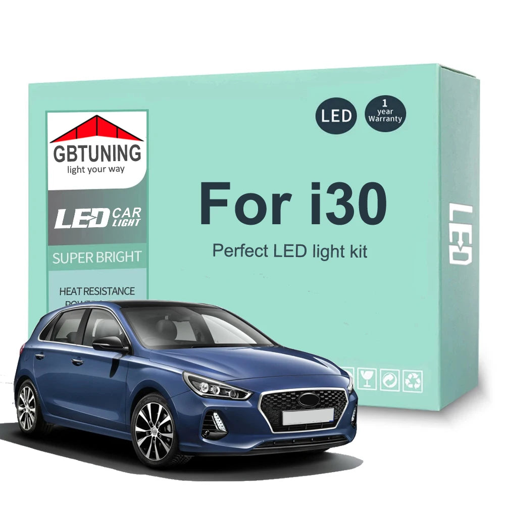LED Interior Light Kit for Hyundai i30 FD GD PD PDE PDEN 2007-2017 - Canbus Dome Map Door Trunk Bulbs | AUTOKITSHOP