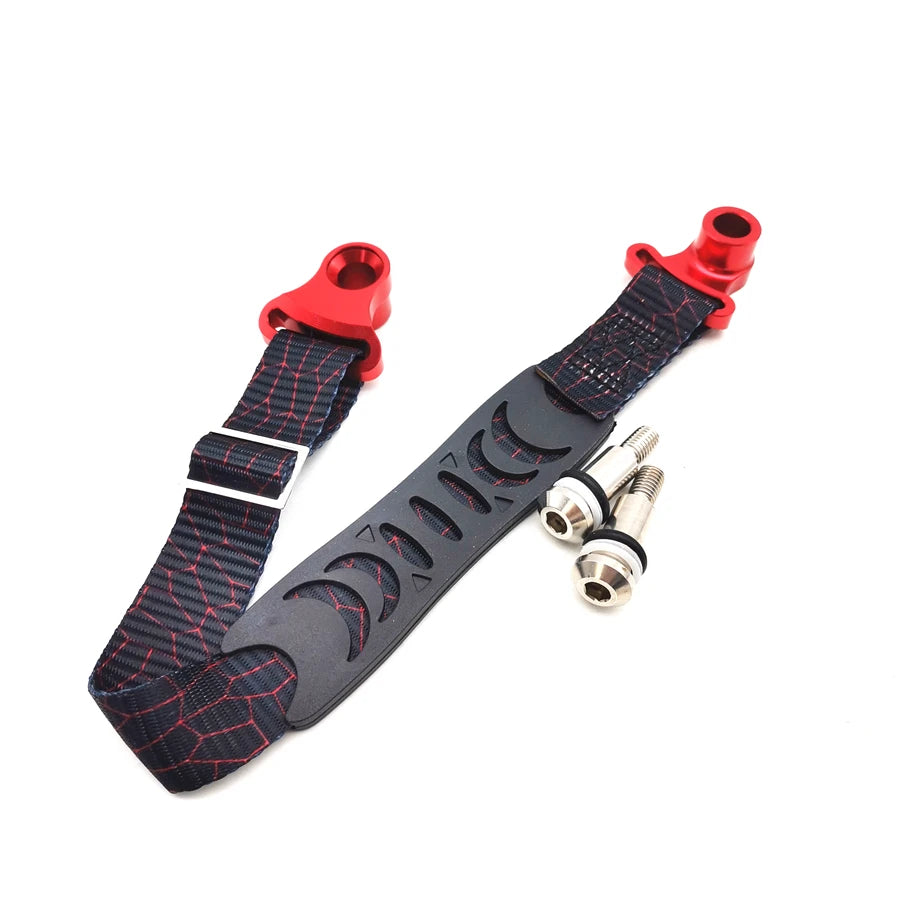 Red＋Black Adjustable Dirt Bike Motorcycle Rear Seat Rescue Pull Strap Sling Belt